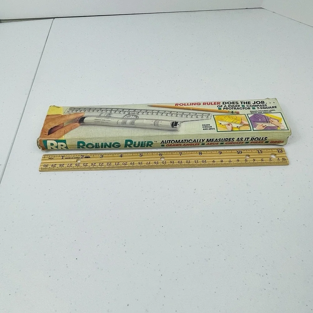 Vtg Rolling Ruler All Purpose 5 in 1 for Artist Students Drafting As Seen on TV